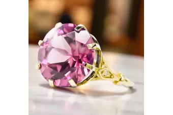 Amatista Oro amarillo de 14 quilates Anillo Artesanía vintage vrc073y